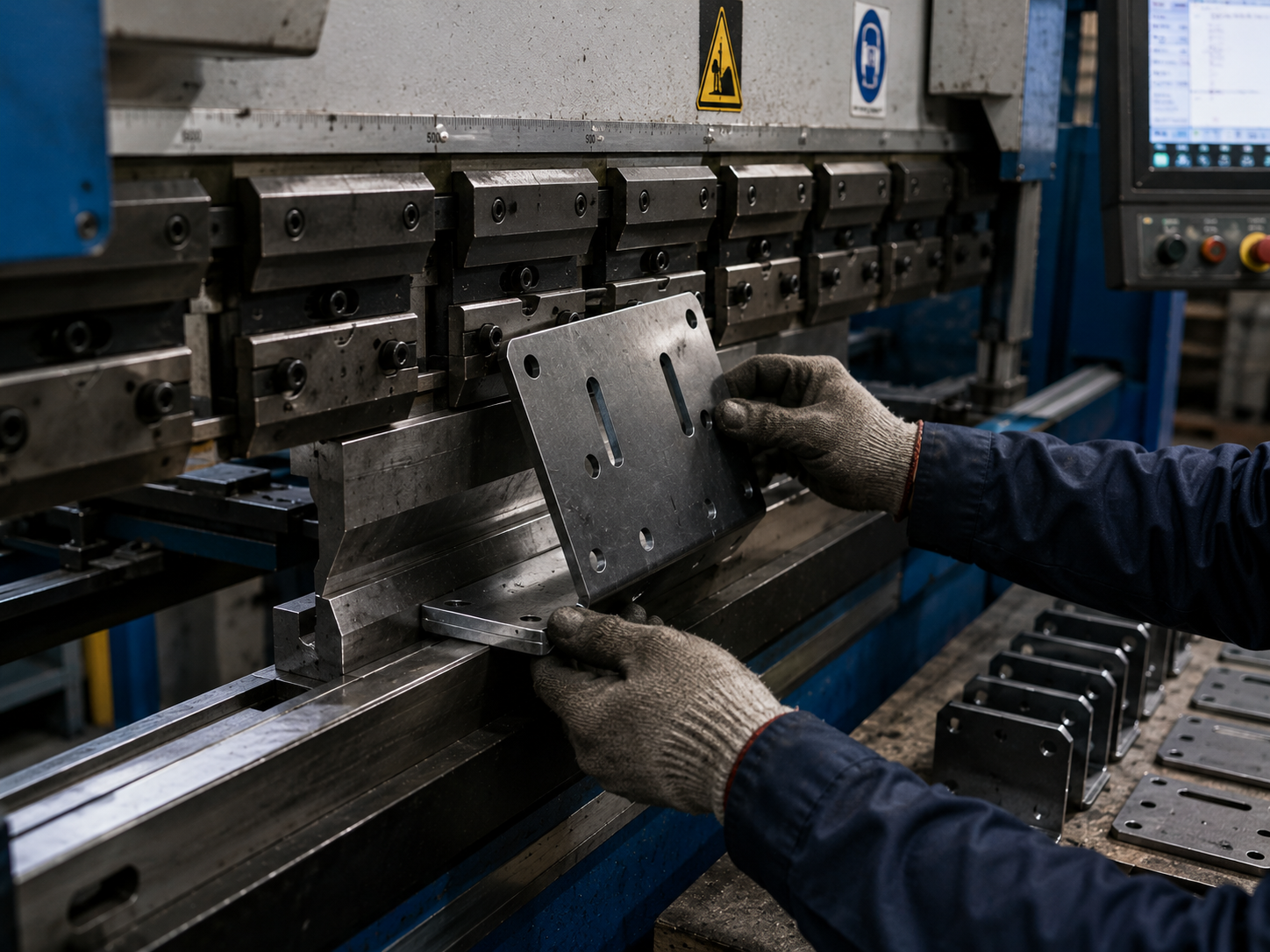 Bending and forming process for welded metal bracket blank