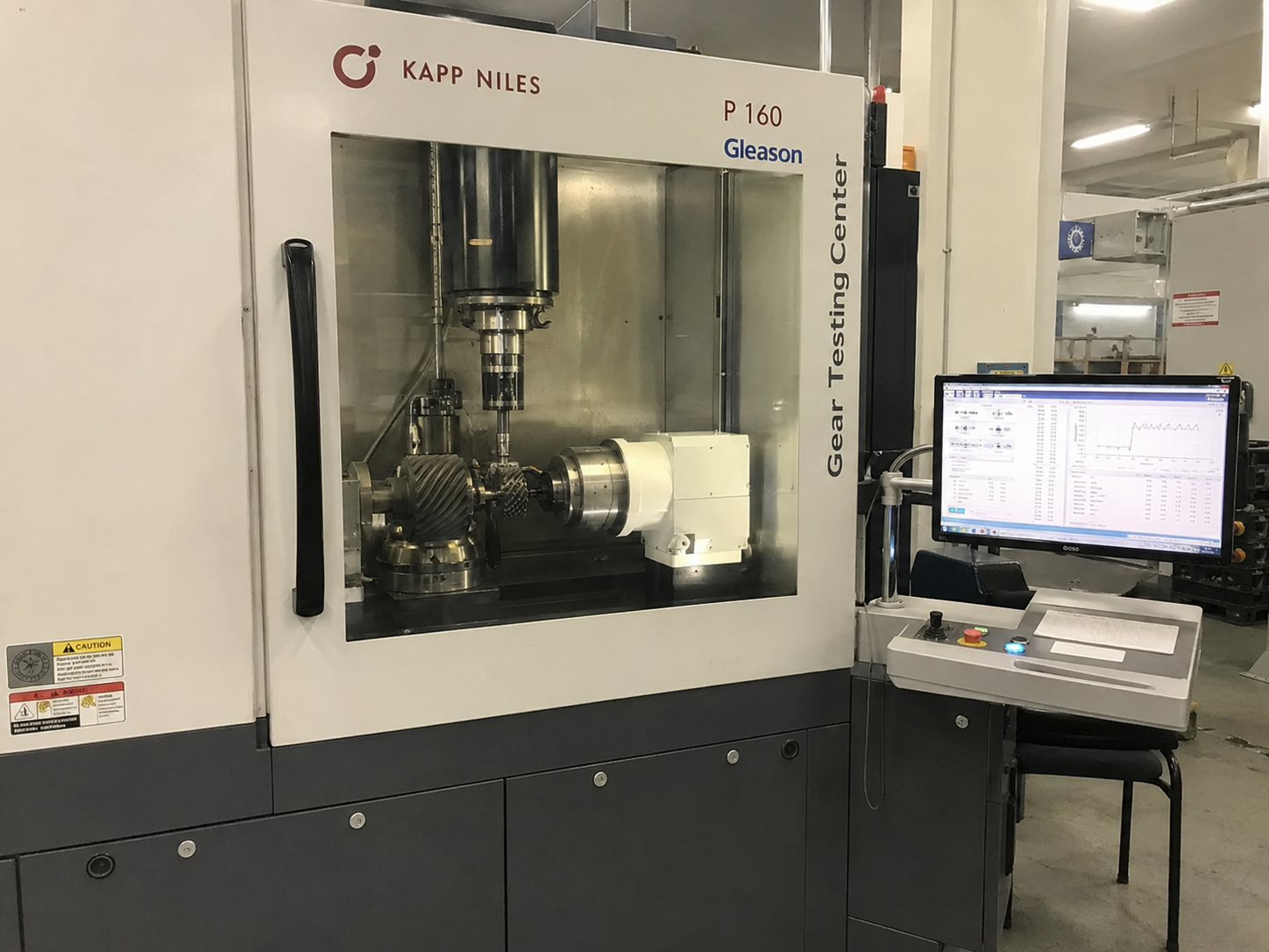 Gear testing machine for gear profile and transmission component inspection
