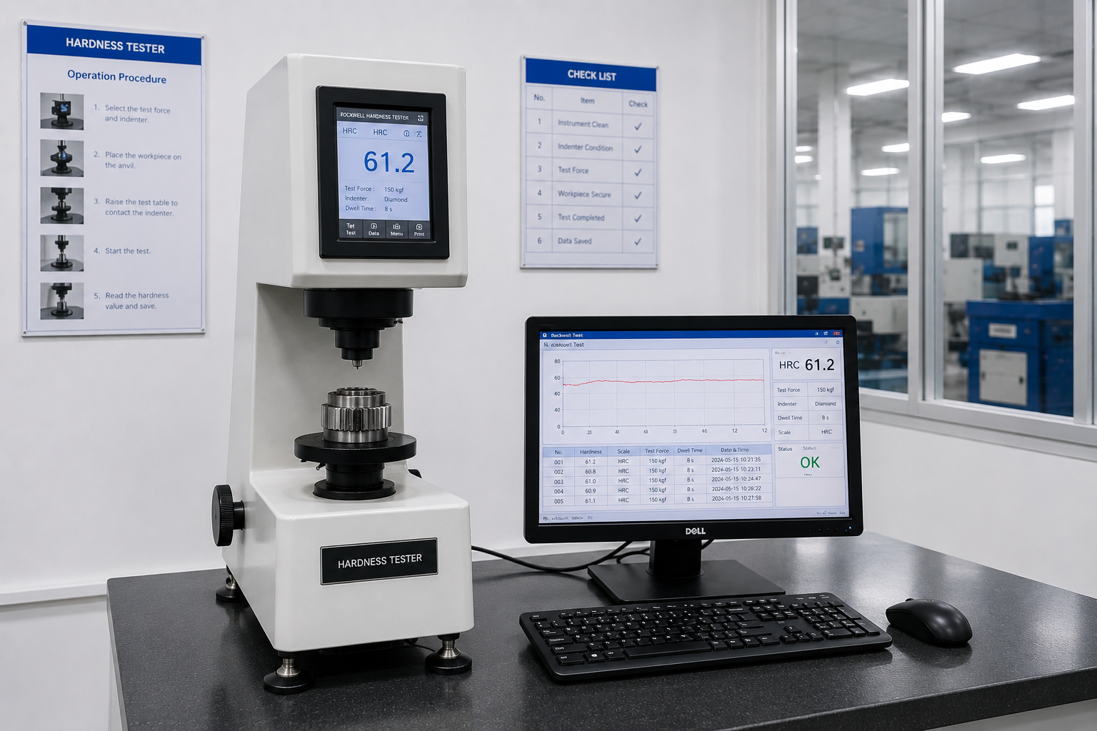 Hardness testing for quenched and tempered OEM steel parts