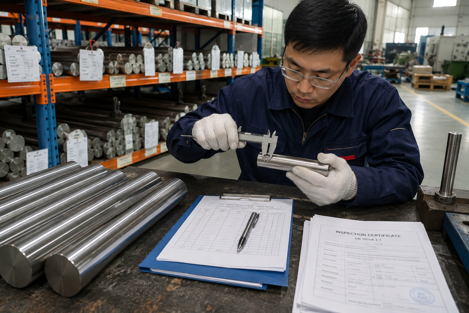 Incoming material inspection and material certificate review