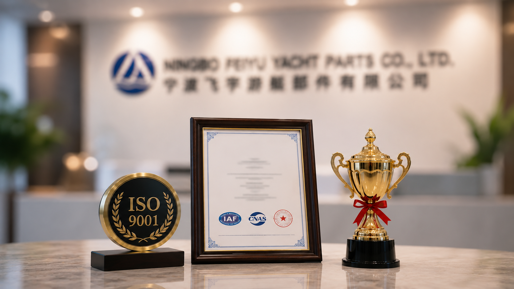 ISO certification display for quality management