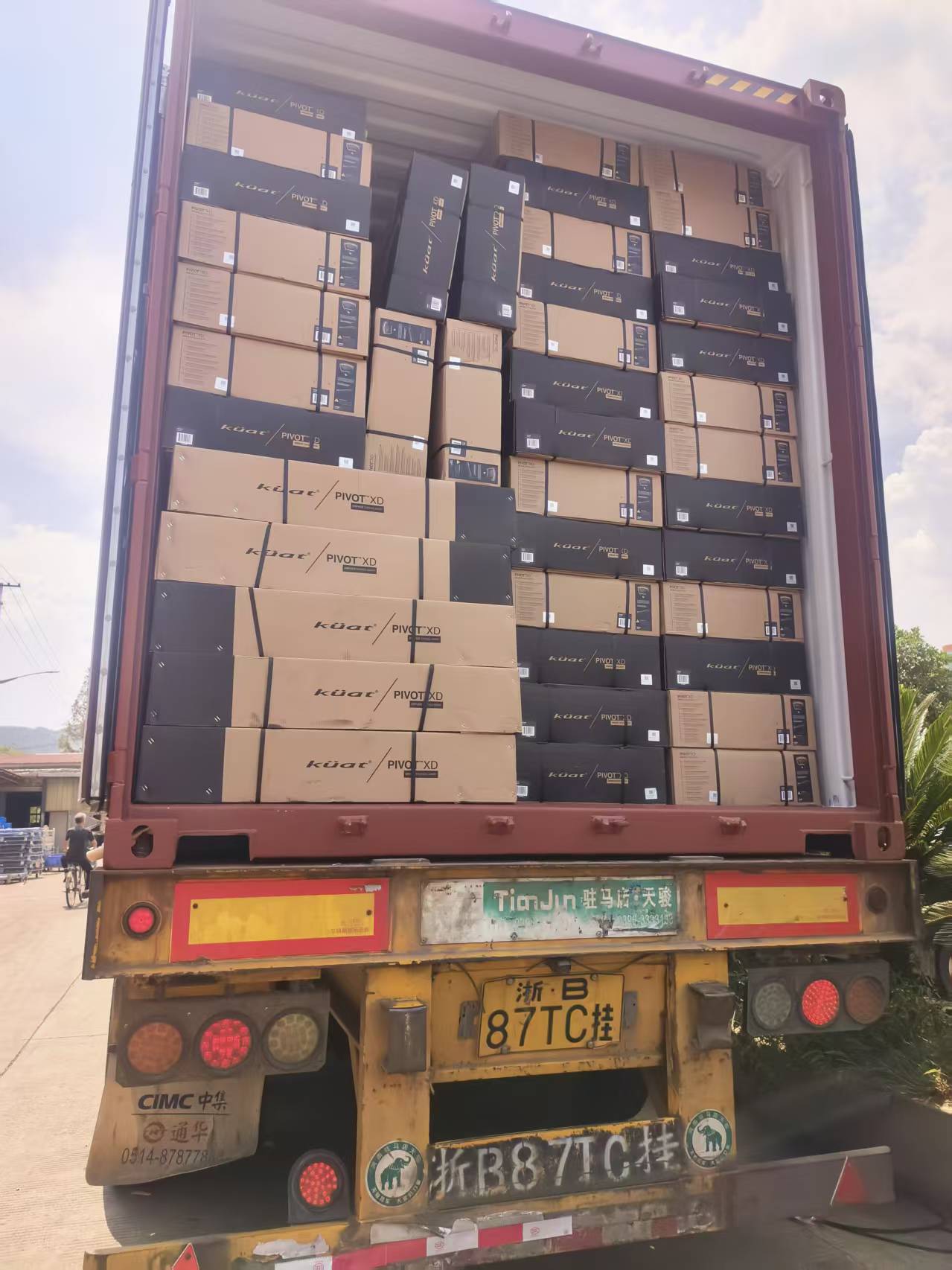 Owner-supplied cartons loaded for shipment