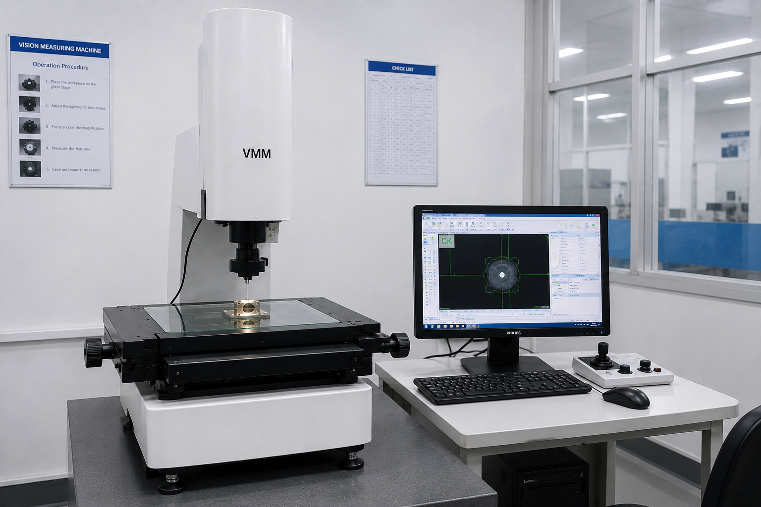Vision measuring machine used for repeat OEM inspection and revision control
