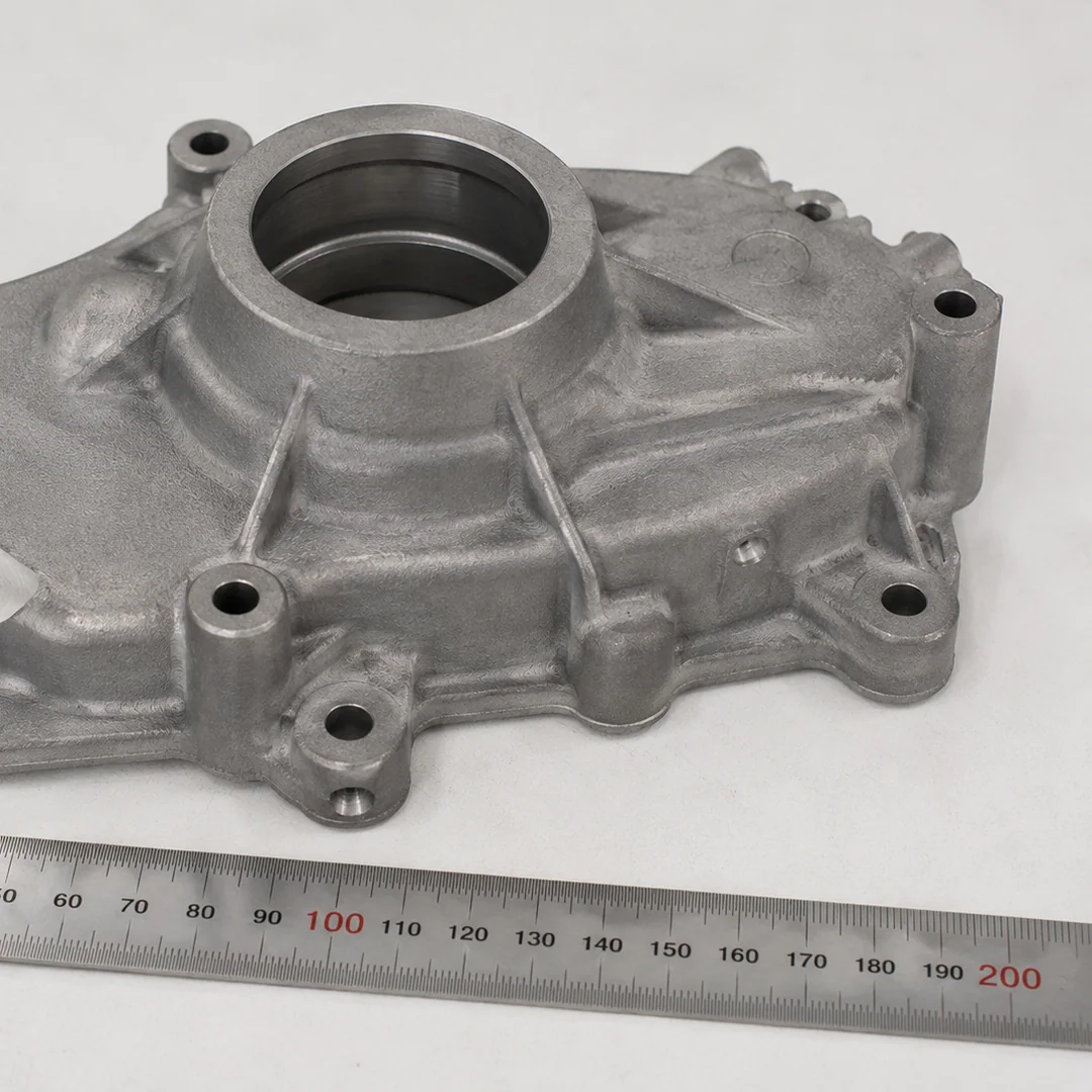 Cast and machined metal housing with scale reference at NBFEIYU