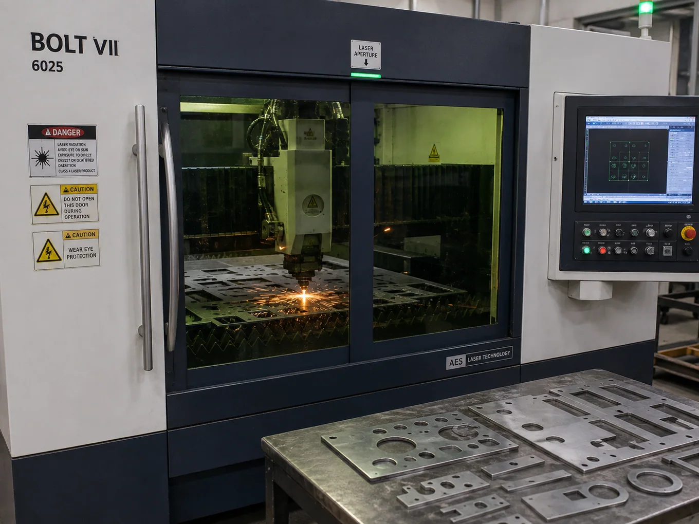 Laser cutting operation for sheet metal components at NBFEIYU